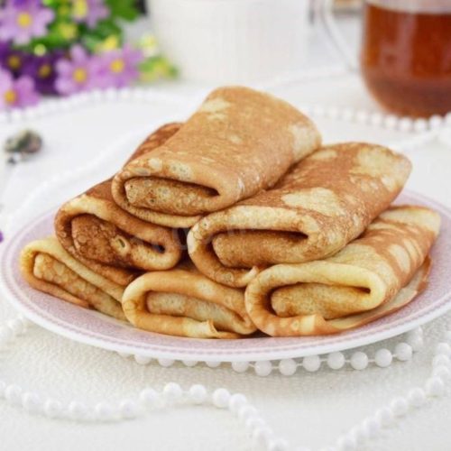 Блинчики с творогом и вишней