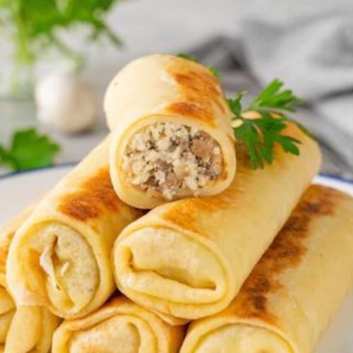 Блинчики с курицей и грибами