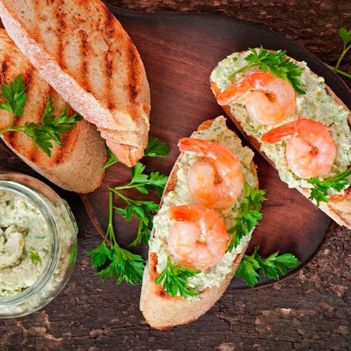 Сет из 12 брускетт «Shrimp & Avocado Harmony»